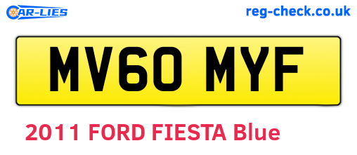 MV60MYF are the vehicle registration plates.