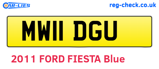 MW11DGU are the vehicle registration plates.