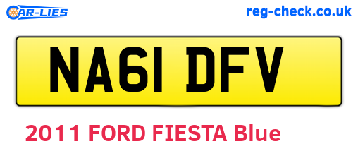 NA61DFV are the vehicle registration plates.