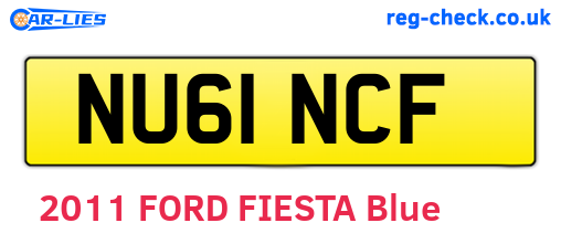 NU61NCF are the vehicle registration plates.
