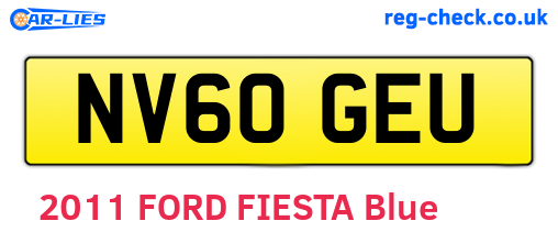 NV60GEU are the vehicle registration plates.