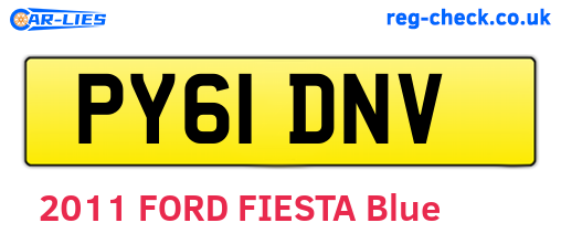 PY61DNV are the vehicle registration plates.