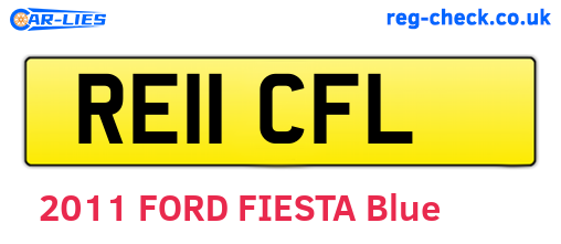 RE11CFL are the vehicle registration plates.