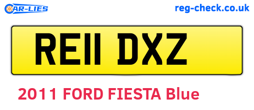RE11DXZ are the vehicle registration plates.