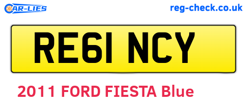 RE61NCY are the vehicle registration plates.