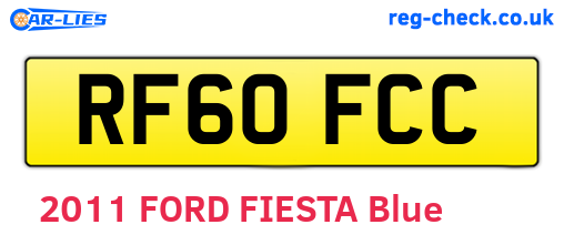 RF60FCC are the vehicle registration plates.
