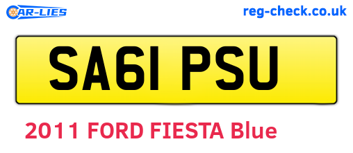 SA61PSU are the vehicle registration plates.