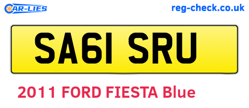 SA61SRU are the vehicle registration plates.