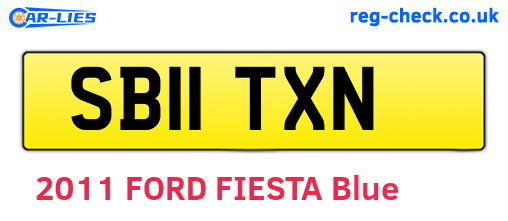 SB11TXN are the vehicle registration plates.