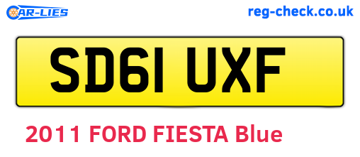 SD61UXF are the vehicle registration plates.