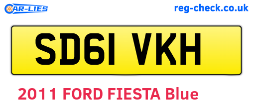 SD61VKH are the vehicle registration plates.