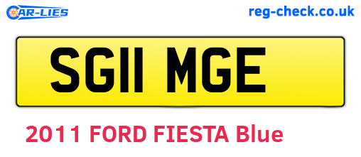 SG11MGE are the vehicle registration plates.