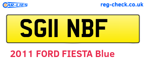 SG11NBF are the vehicle registration plates.