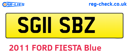 SG11SBZ are the vehicle registration plates.