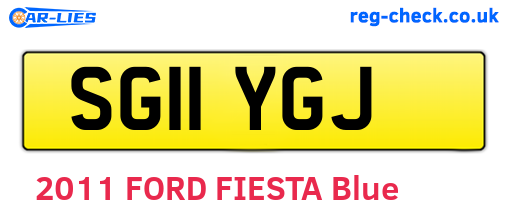 SG11YGJ are the vehicle registration plates.