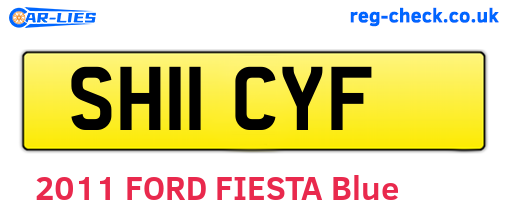 SH11CYF are the vehicle registration plates.