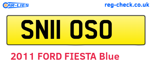 SN11OSO are the vehicle registration plates.
