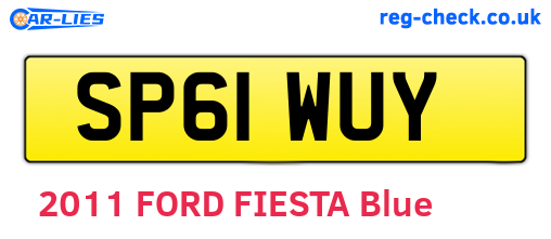 SP61WUY are the vehicle registration plates.