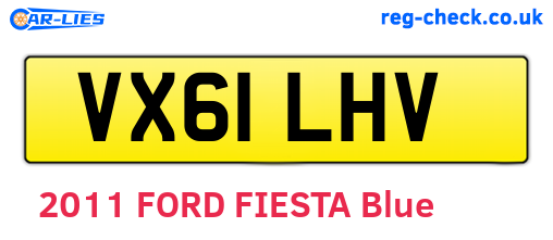 VX61LHV are the vehicle registration plates.