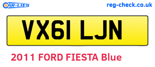 VX61LJN are the vehicle registration plates.