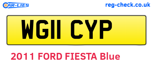 WG11CYP are the vehicle registration plates.