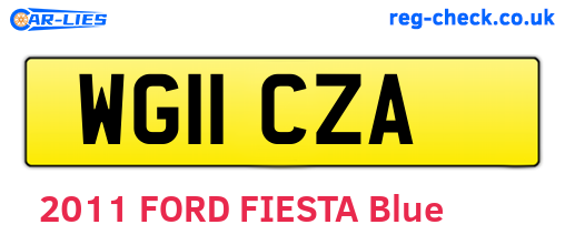 WG11CZA are the vehicle registration plates.