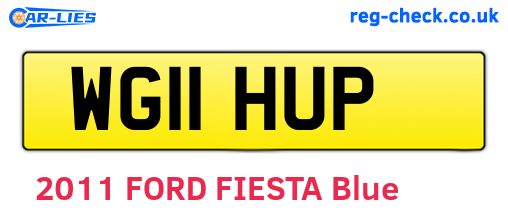 WG11HUP are the vehicle registration plates.