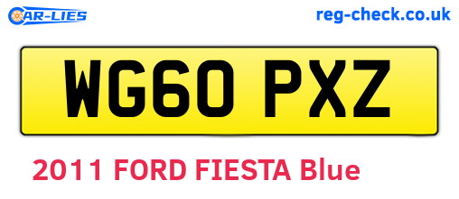 WG60PXZ are the vehicle registration plates.