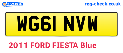 WG61NVW are the vehicle registration plates.