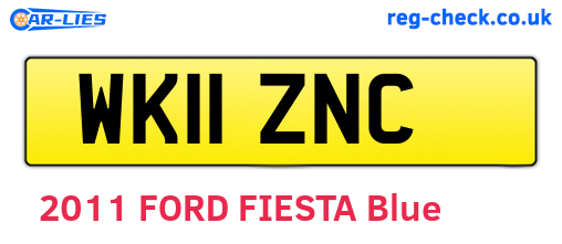 WK11ZNC are the vehicle registration plates.