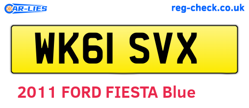 WK61SVX are the vehicle registration plates.