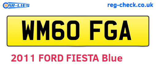 WM60FGA are the vehicle registration plates.