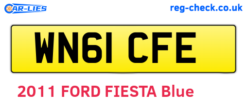 WN61CFE are the vehicle registration plates.