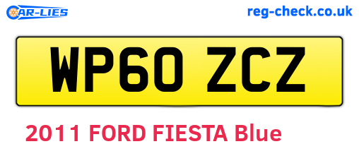 WP60ZCZ are the vehicle registration plates.