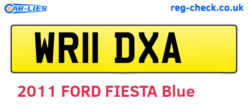 WR11DXA are the vehicle registration plates.