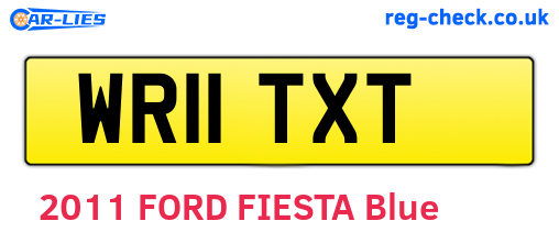 WR11TXT are the vehicle registration plates.