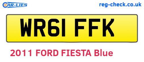 WR61FFK are the vehicle registration plates.