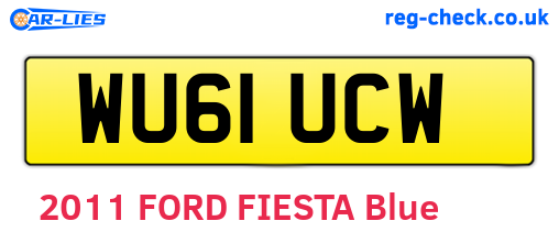 WU61UCW are the vehicle registration plates.