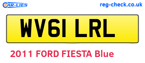 WV61LRL are the vehicle registration plates.