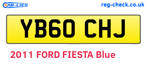 YB60CHJ are the vehicle registration plates.