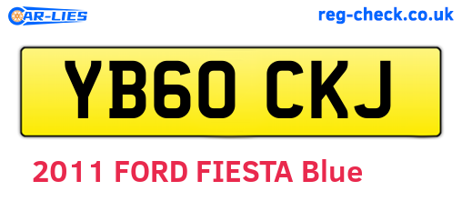 YB60CKJ are the vehicle registration plates.