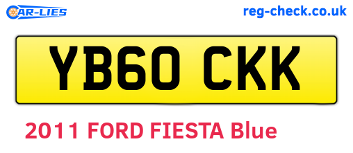 YB60CKK are the vehicle registration plates.