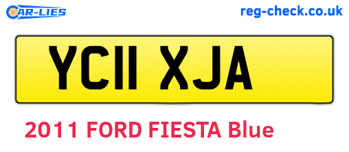 YC11XJA are the vehicle registration plates.