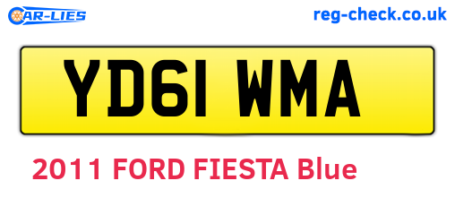 YD61WMA are the vehicle registration plates.