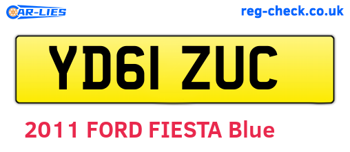 YD61ZUC are the vehicle registration plates.