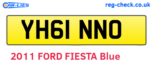 YH61NNO are the vehicle registration plates.