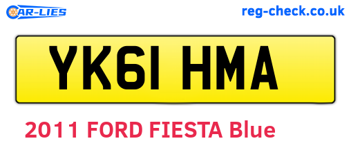 YK61HMA are the vehicle registration plates.