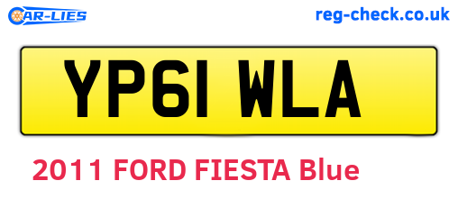 YP61WLA are the vehicle registration plates.