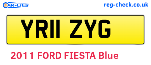 YR11ZYG are the vehicle registration plates.