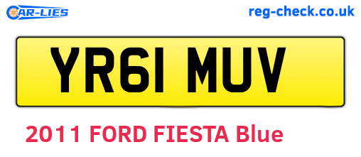 YR61MUV are the vehicle registration plates.